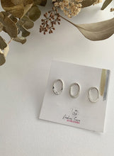 Load image into Gallery viewer, Trio of textured oval earrings