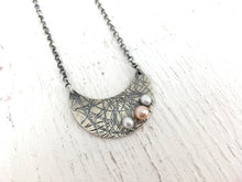 Charger l'image dans la galerie, Collier lune et perles en argent
