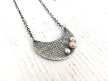 Charger l'image dans la galerie, Collier lune et perles en argent