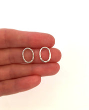 Load image into Gallery viewer, Trio of textured oval earrings