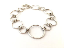 Charger l'image dans la galerie, Bracelet anneaux ronds en argent