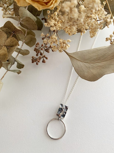 Pendentif rectangle et rond en argent