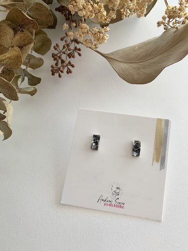 Boucles d'oreilles rectangles minimalistes en argent