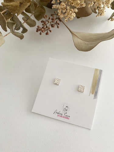 Boucles d'oreilles carrées minimalistes en argent