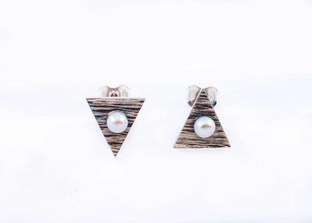 Boucles d'oreilles triangles avec perles